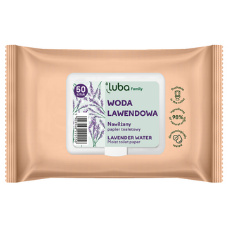 Luba Eco Family, nawilżany papier toaletowy, woda lawendowa, 50 sztuk - zdjęcie produktu