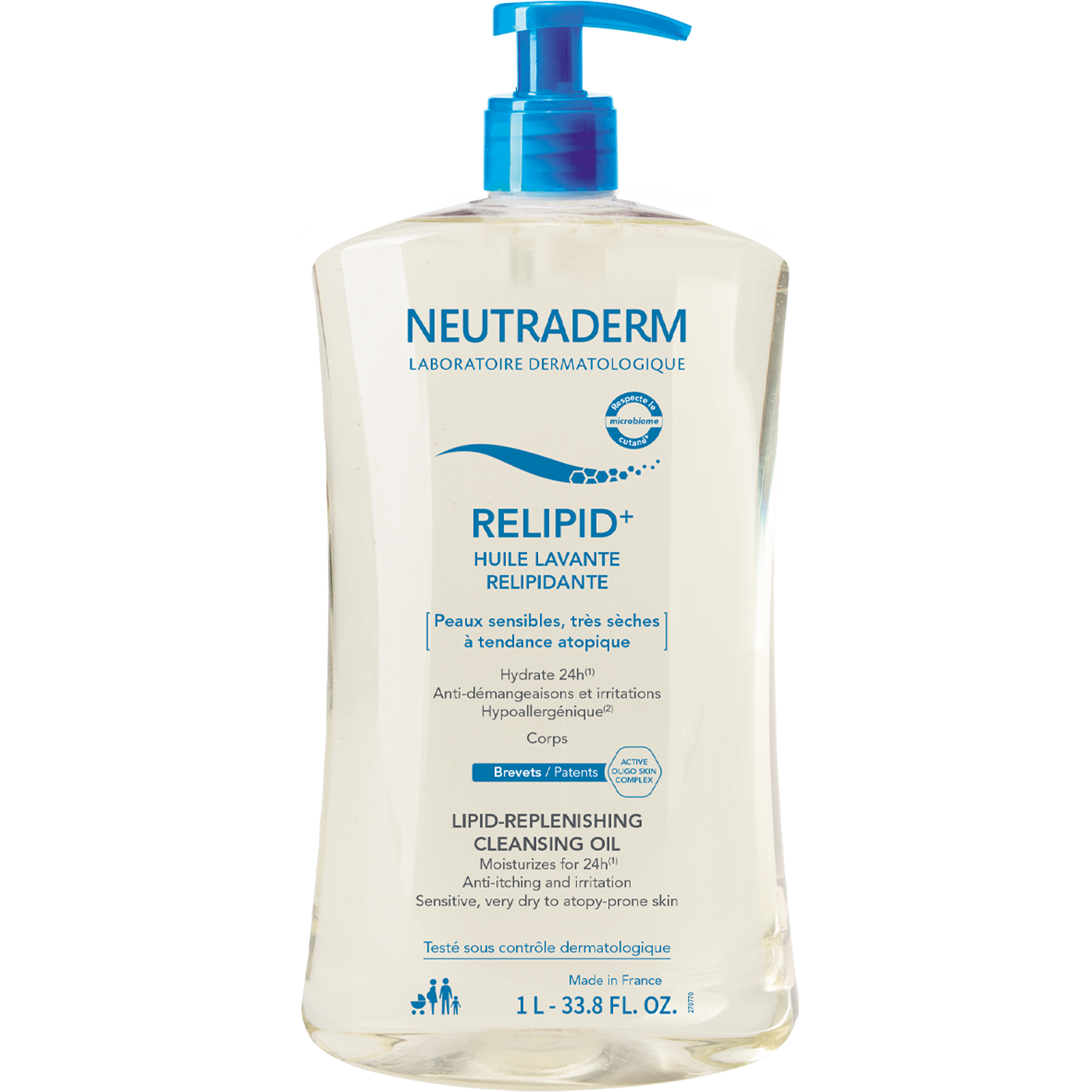Neutraderm Neutraderm Relipid+, Öl zur Körperreinigung aufbauend Lipide, empfindliche Haut, sehr trocken und atopisch, 1000 ml — Inhaltsstoffe und Bewertung