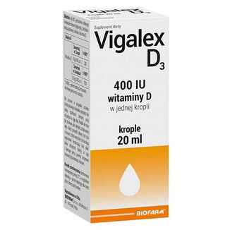 Vigalex D3, witamina D 400 IU, krople, 20 ml - zdjęcie produktu