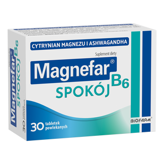 Magnefar B6 Spokój, 30 tabletek powlekanych - zdjęcie produktu