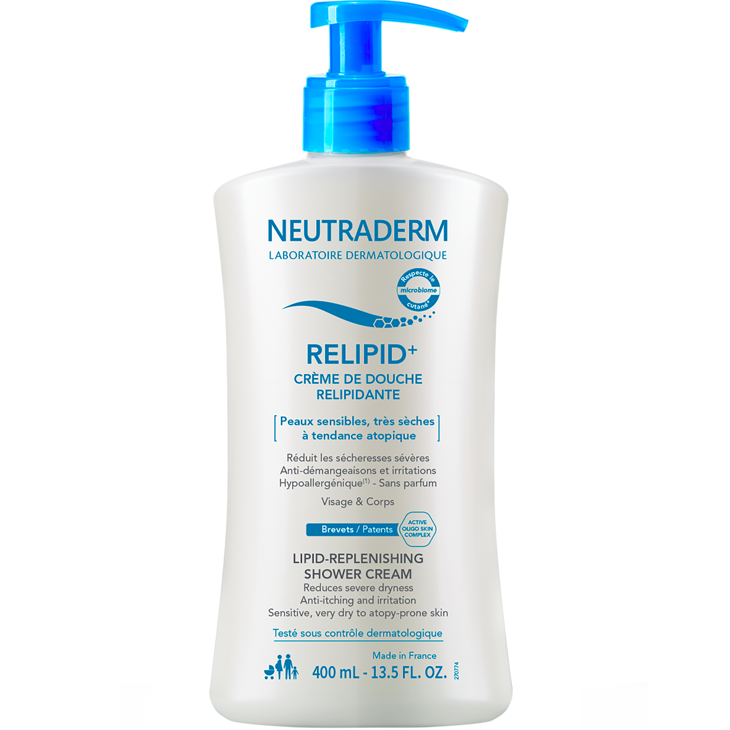 Neutraderm Neutraderm Relipid+, Creme zur Reinigung aufbauend Lipide für Gesicht und Körper, empfindliche Haut, sehr trocken und atopisch, 400 ml — Inhaltsstoffe und Bewertung