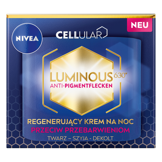 Nivea Cellular Luminous 630, regenerujący krem przeciw przebarwieniom, na noc, 50 ml - zdjęcie produktu