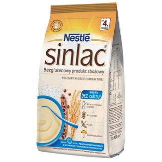 Nestle Sinlac, bezglutenowy produkt zbożowy, bez dodatku cukru, po 4 miesiącu, 300 g - zdjęcie produktu
