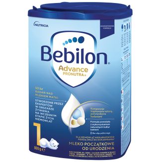 Bebilon Advance Pronutra 1, mleko początkowe, od urodzenia, 800 g USZKODZONE OPAKOWANIE - zdjęcie produktu