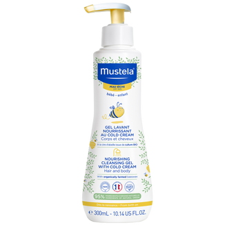 Mustela Bebe Enfant, odżywczy żel do mycia, z Cold Cream i organicznym woskiem pszczelim, od urodzenia, skóra sucha, 300 ml KRÓTKA DATA - zdjęcie produktu