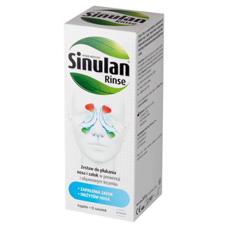 Sinulan Rinse, zestaw do płukania nosa i zatok, irygator + 12 saszetek - zdjęcie produktu