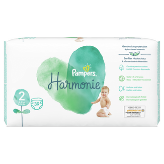 Pampers Harmonie, pieluchy, rozmiar 2, 4-8 kg, 39 sztuk KRÓTKA DATA - zdjęcie produktu