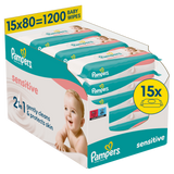 Pampers Sensitive, chusteczki nawilżane, 15 x 80 sztuk - miniaturka zdjęcia produktu