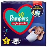 Pampers Night Pants, pieluchomajtki, rozmiar 4, 9-15 kg, 25 sztuk - miniaturka zdjęcia produktu