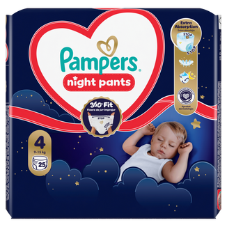 Pampers NightPants 4 (9-15 kg), pieluchomajtki, 25 sztuk - zdjęcie produktu