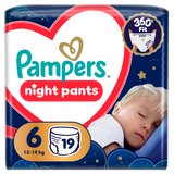 Pampers Night Pants 6 (13+ kg), pieluchomajtki, 19 sztuk - miniaturka zdjęcia produktu