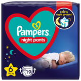 Pampers Night Pants, pieluchomajtki, rozmiar 6, 15+ kg, 19 sztuk - miniaturka zdjęcia produktu