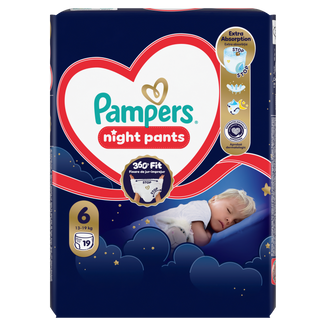 Pampers NightPants 6 (13+ kg), pieluchomajtki, 19 sztuk - zdjęcie produktu