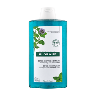 Klorane, detoksykacyjny szampon z organiczną miętą do włosów normalnych, 400 ml - zdjęcie produktu