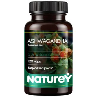 Naturey Ashwagandha, 120 kapsułek - zdjęcie produktu