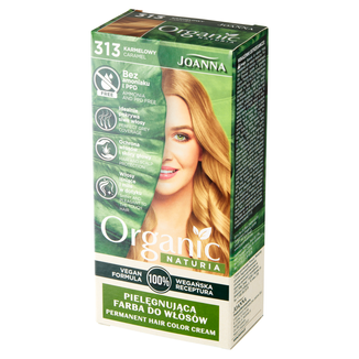 Joanna Naturia Organic, farba pielęgnująca do włosów, 313 karmelowy, 100 g - zdjęcie produktu