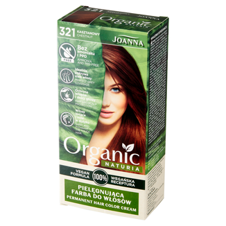 Joanna Naturia Organic, farba pielęgnująca do włosów, 321 kasztanowy, 100 g - zdjęcie produktu
