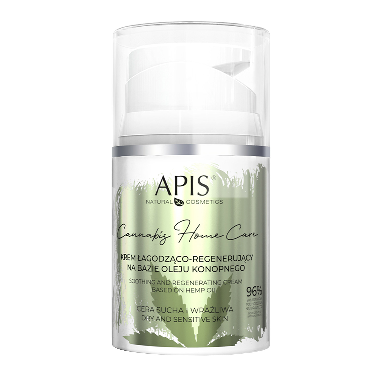 Nieznana Apis Cannabis Home Care, krem łagodząco-regenerujący na bazie oleju konopnego, cera sucha i wrażliwa, 50 ml