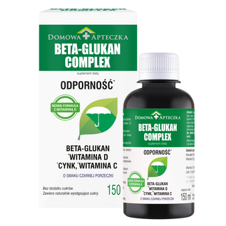 Beta-Glukan Complex, z witaminą D, dla dzieci powyżej 3 lat i dorosłych, smak czarnej porzeczki, 150 ml   - zdjęcie produktu