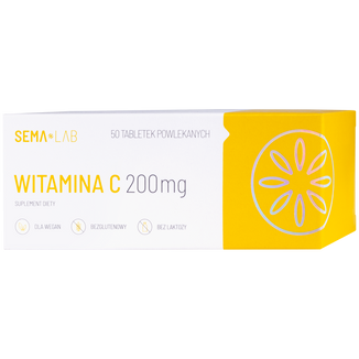 SEMA Lab Witamina C 200 mg, 50 tabletek powlekanych USZKODZONE OPAKOWANIE - zdjęcie produktu