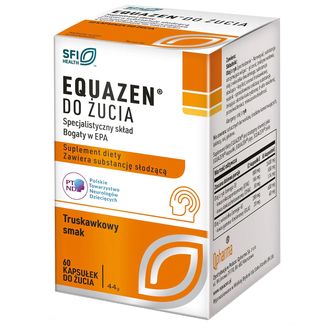 Equazen, smak truskawkowy, 60 kapsułek do żucia - zdjęcie produktu