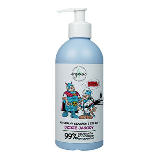 4Organic, naturalny szampon i żel 2w1, Kajko i Kokosz, dzikie jagody, 350 ml - zdjęcie produktu