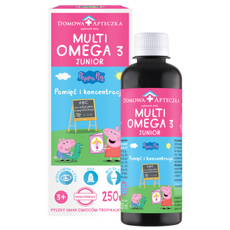 MultiOmega 3 Junior, płyn dla dzieci powyżej 3 lat, smak owoców tropikalnych, 250 ml USZKODZONE OPAKOWANIE - zdjęcie produktu