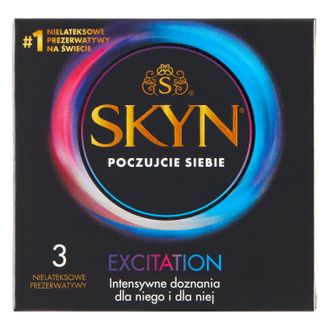 Unimil Skyn Excitation, prezerwatywy nielateksowe, 3 sztuki - zdjęcie produktu