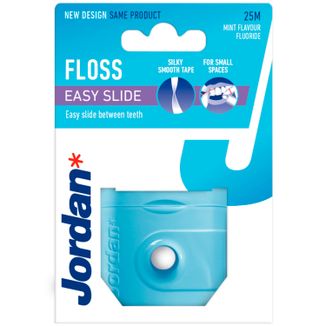 Jordan Easy Slide, nić dentystyczna z fluorem, woskowana, miętowa, 25 m - zdjęcie produktu
