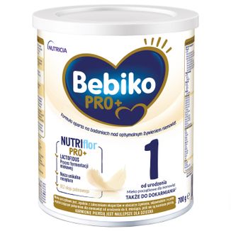 Bebiko Pro+ 1 Nutrriflor Pro+, mleko początkowe, od urodzenia, 700 g USZKODZONE OPAKOWANIE - zdjęcie produktu