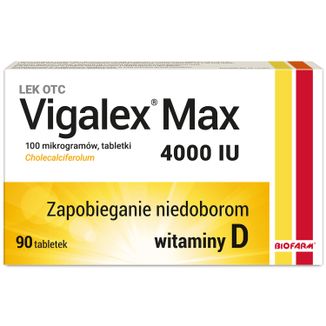 Vigalex Max 4000 IU, witamina D3, 90 tabletek USZKODZONE OPAKOWANIE - zdjęcie produktu