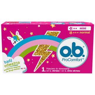 O.B. ProComfort, tampony higieniczne, Mini, 8 sztuk + Normal, 8 sztuk - zdjęcie produktu