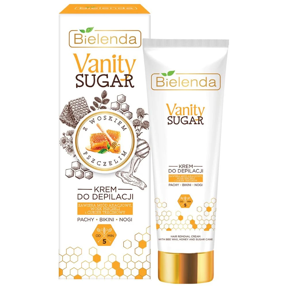 Nieznana Bielenda Vanity Sugar, krem do depilacji pach, bikini, nóg, z woskiem pszczelim, 100 ml — Inhaltsstoffe und Bewertung