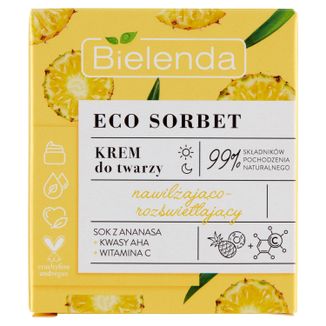 Bielenda Eco Sorbet, nawilżająco-rozświetlający krem do twarzy, Ananas, 50 ml - zdjęcie produktu