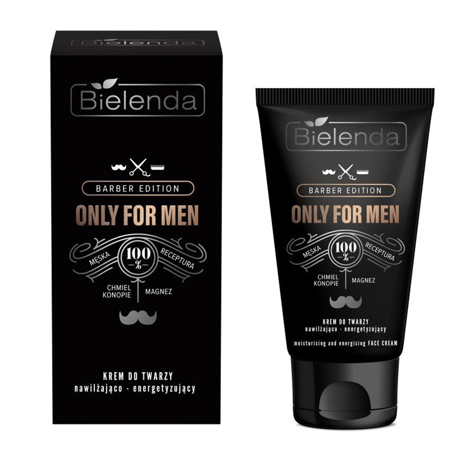 Nieznana Bielenda Only For Men Barber Edition, krem nawilżająco-energetyzujący, 50 ml