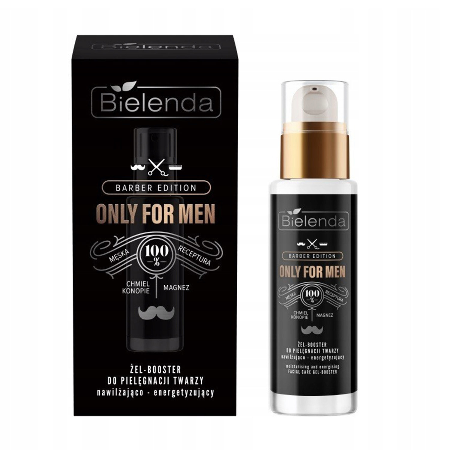 Nieznana Bielenda Only For Men Barber Edition, żel-booster do twarzy nawilżająco-energetyzujący, 30 ml