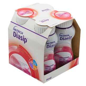 Diasip, preparat odżywczy dla diabetyków, smak truskawkowy, 4 x 200 ml - zdjęcie produktu