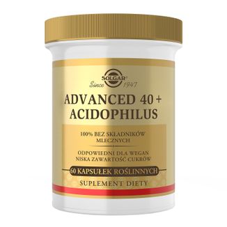 Solgar Advanced 40+ Acidophilus, 60 kapsułek roślinnych - zdjęcie produktu