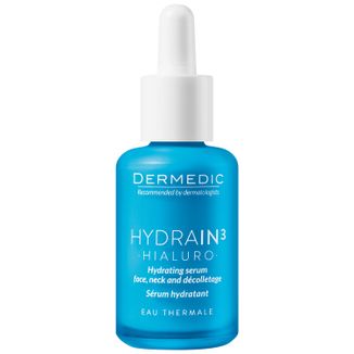 Dermedic Hydrain 3 Hialuro, serum nawadniające twarz, szyję i dekolt, skóra odwodniona i sucha, 30 ml - zdjęcie produktu