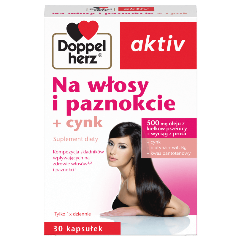 Doppelherz Doppelherz aktiv Na Włosy i Paznokcie + cynk, 30 kapsułek