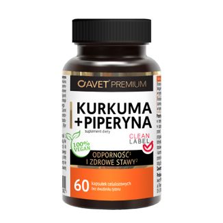 Avet Premium Kurkuma + Piperyna, 60 kapsułek celulozowych - zdjęcie produktu