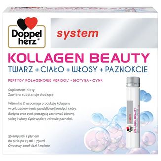 Doppelherz System Kollagen Beauty, 25 ml x 30 ampułek USZKODZONE OPAKOWANIE - zdjęcie produktu