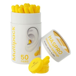 Haspro Tube, stopery do uszu, żółte, 100 sztuk - zdjęcie produktu