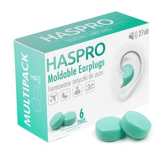Haspro, formowane zatyczki do uszu, miętowe, 12 sztuk - zdjęcie produktu