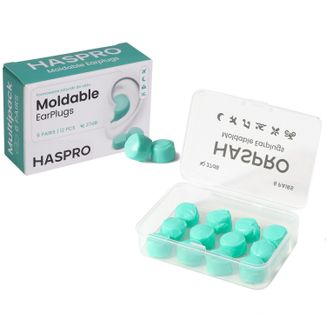 Haspro, formowane zatyczki do uszu, miętowe, 12 sztuk - zdjęcie produktu
