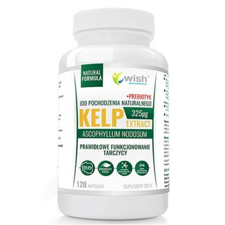 Wish Kelp Extract, jod 325 µg + prebiotyk, 120 kapsułek - zdjęcie produktu