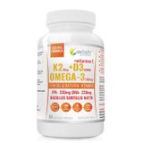 Wish K2 50 µg +D3 2000 IU+ Omega-3 1000 mg + witamina E, 90 kapsułek miękkich - miniaturka zdjęcia produktu