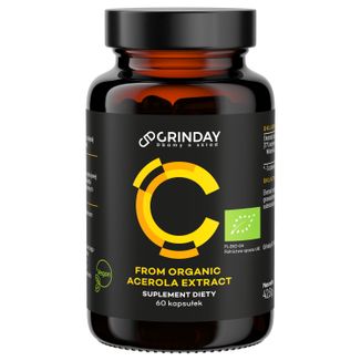 Grinday C, witamina C z organicznej aceroli, 60 kapsułek - zdjęcie produktu