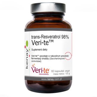 Kenay Trans-Resveratrol 98% Veri-te, 60 kapsułek vege - zdjęcie produktu