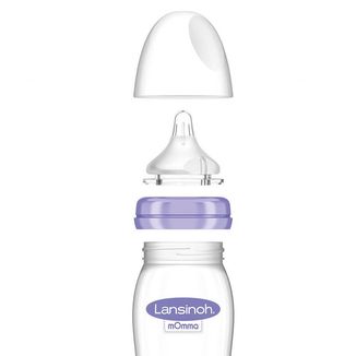 Lansinoh, butelka szklana ze smoczkiem NaturalWave o średnim przepływie, 240 ml USZKODZONE OPAKOWANIE - zdjęcie produktu